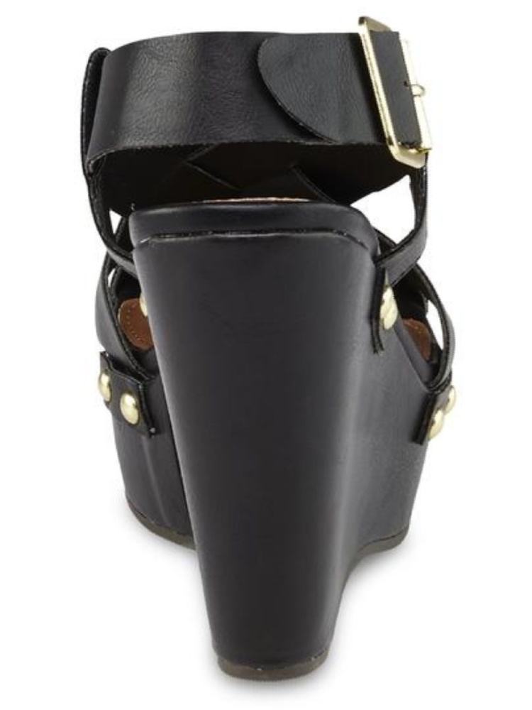 3X HOST PICK!!! Tully Black Studded Wedge Sandal  - Picture 4 of 4